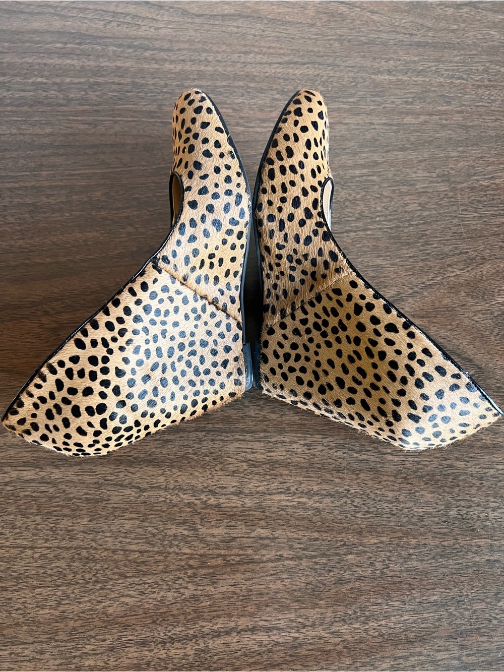 Banana Republic Leopard Calf Hair Wedge Pumps Heels Size 8 Glam Maximalist - Picture 4 of 7